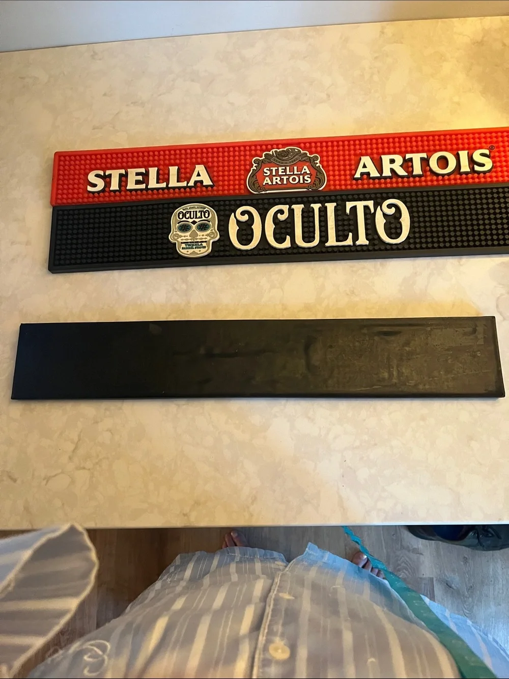 Branded bar spill mats set of three heavy rubber